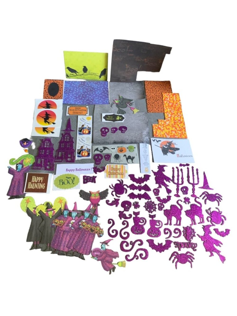 Deluxe Halloween Craft Kit Glitter Stickers Paper Cutouts Cards